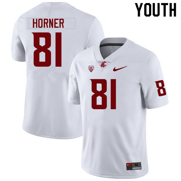 Youth #81 Tre Horner Washington State Cougars College Football Jerseys Sale-White